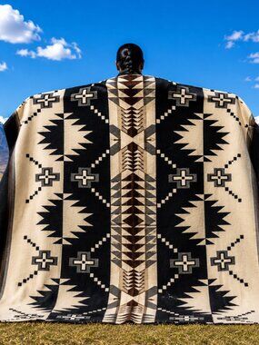 Handwoven Queen Alpaca Blanket | Native American Western Southwestern Home Decor